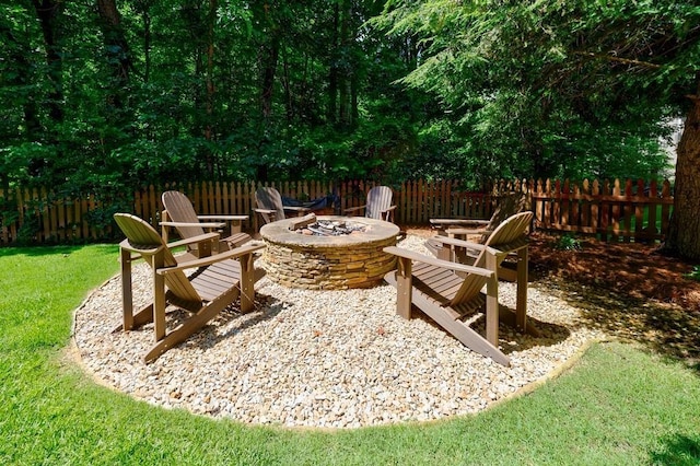 4310 Granby Way, Marietta, GA 30062 - view of patio / terrace with an outdoor fire pit