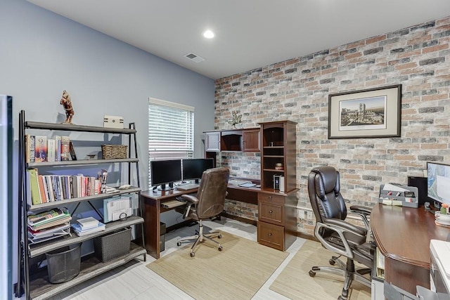 893 Whitfield Oak Rd, Auburn, GA 30011 - office space featuring brick wall and recessed lighting