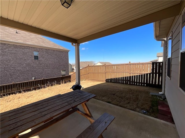 view of patio with a fenced backyard