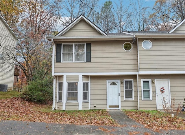 view of front of home featuring central air condition unit