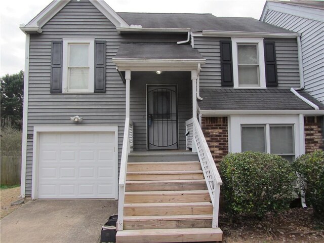 view of front of house with a garage