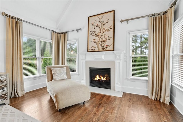 7025 Windsor Hill Psge, Suwanee, GA 30024 - sitting room with wood finished floors, a fireplace, and healthy amount of natural light