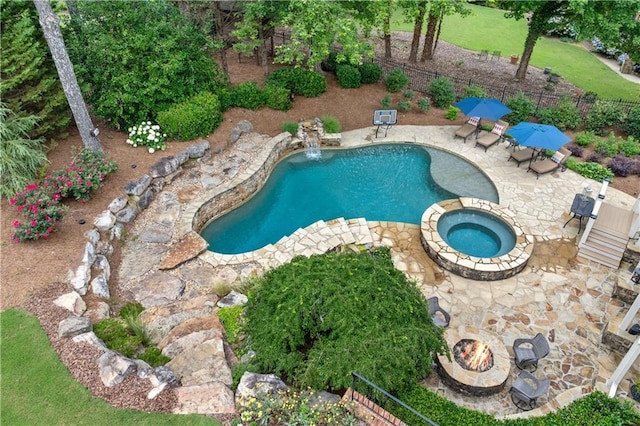 7025 Windsor Hill Psge, Suwanee, GA 30024 - view of pool with a patio and a pool with connected hot tub