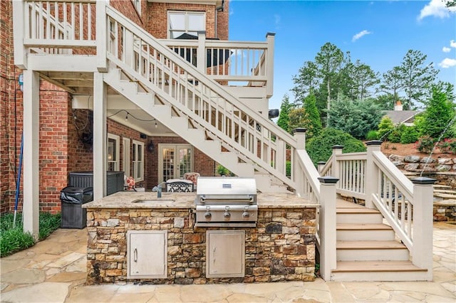7025 Windsor Hill Psge, Suwanee, GA 30024 - view of patio / terrace with stairs, area for grilling, and a wooden deck