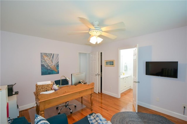 2637 Morningside Trl NW, Kennesaw, GA 30144 - office space with light wood-type flooring, baseboards, and ceiling fan