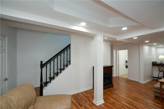 2637 Morningside Trl NW, Kennesaw, GA 30144 - staircase featuring wood finished floors, baseboards, and recessed lighting