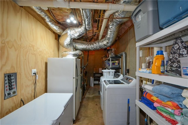 2637 Morningside Trl NW, Kennesaw, GA 30144 - unfinished below grade area featuring freestanding refrigerator and washer and dryer