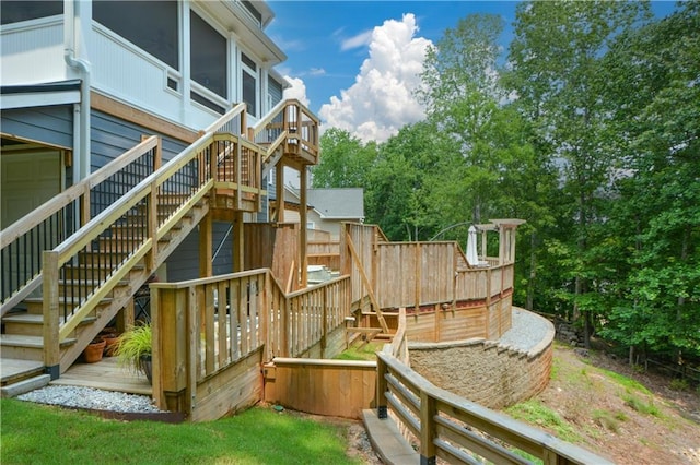 2637 Morningside Trl NW, Kennesaw, GA 30144 - wooden terrace with stairway