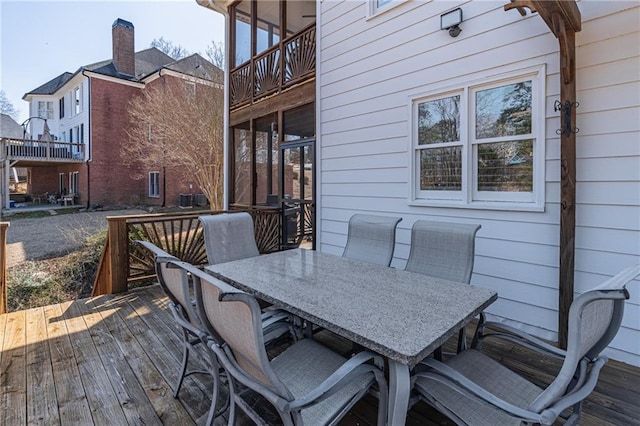 deck with outdoor dining space