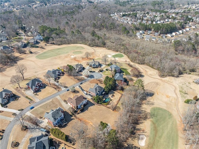 drone / aerial view featuring golf course view