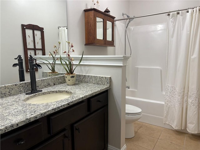 4745 Belcrest Way, Cumming, GA 30040 - bathroom with vanity, shower / tub combo with curtain, and tile patterned floors