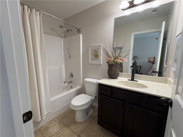 4745 Belcrest Way, Cumming, GA 30040 - bathroom featuring vanity, shower / bath combination with curtain, and tile patterned flooring