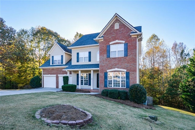 front of property with a garage and a front yard