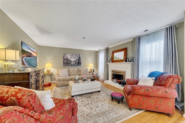 living room featuring light hardwood / wood-style floors