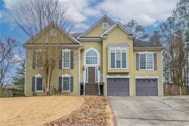 view of front of house with a garage