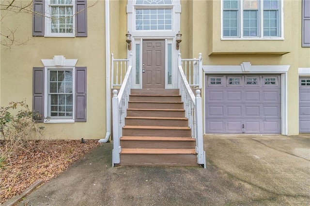 entrance to property with a garage