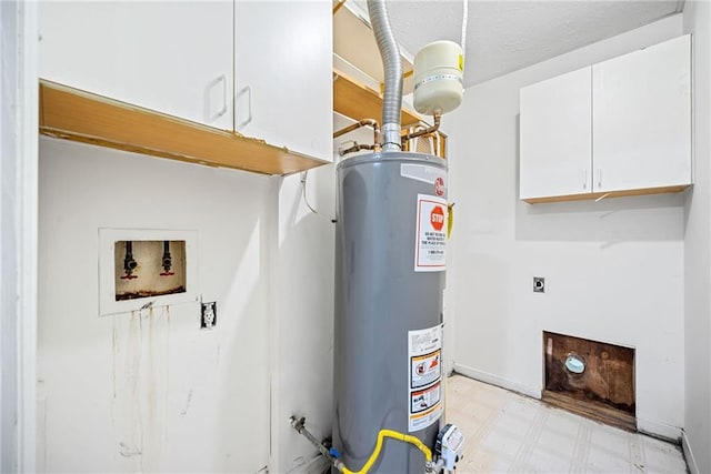 utility room with water heater