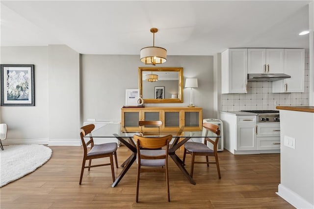 215 Piedmont Ave NE Unit 506, Atlanta, GA 30308 - dining space featuring recessed lighting, baseboards, and dark wood finished floors
