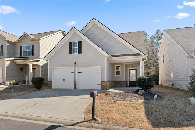 view of front facade with a garage