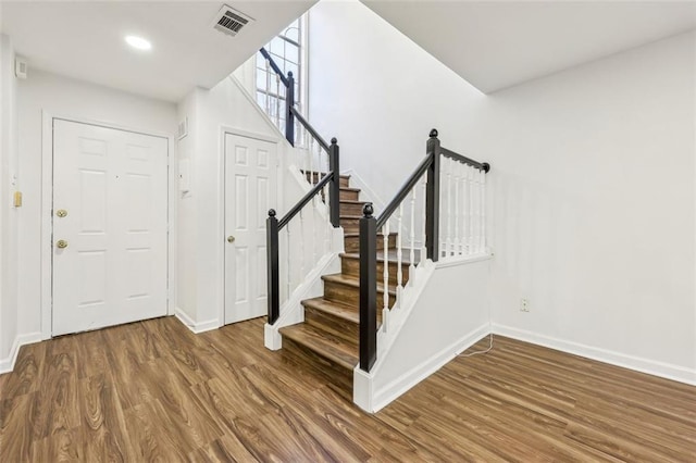 entrance foyer with wood-type flooring