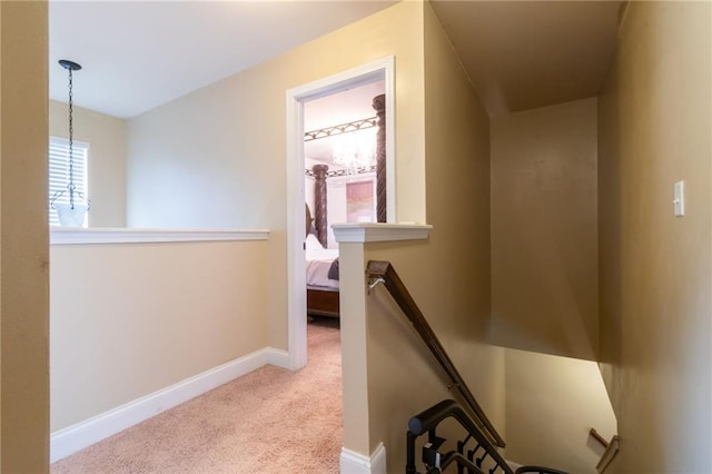 12275 Styron Dr, Hampton, GA 30228 - corridor with an upstairs landing, carpet, and baseboards