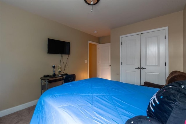 12275 Styron Dr, Hampton, GA 30228 - bedroom with carpet flooring, baseboards, and a closet