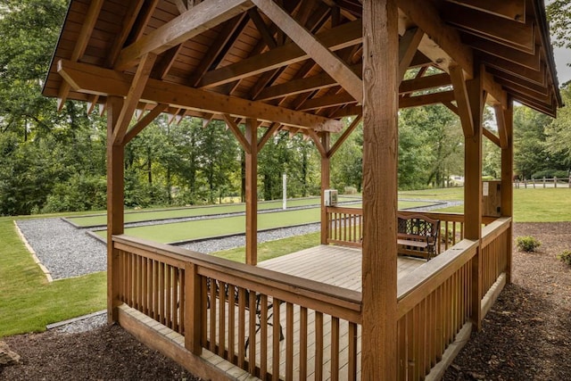 803 Night Fire Dr, Dawsonville, GA 30534 - wooden terrace featuring a yard