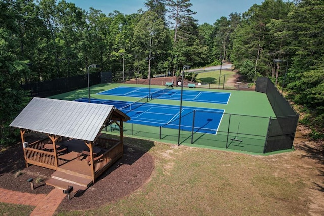 803 Night Fire Dr, Dawsonville, GA 30534 - view of sport court with fence, a yard, and a tennis court