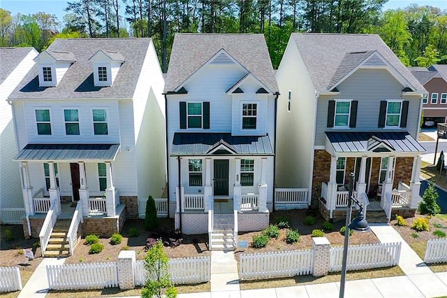 458 Bishop Ln, Woodstock, GA 30188 - view of front of house featuring a porch, a standing seam roof, and stairway