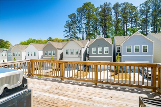 458 Bishop Ln, Woodstock, GA 30188 - wooden deck featuring a residential view