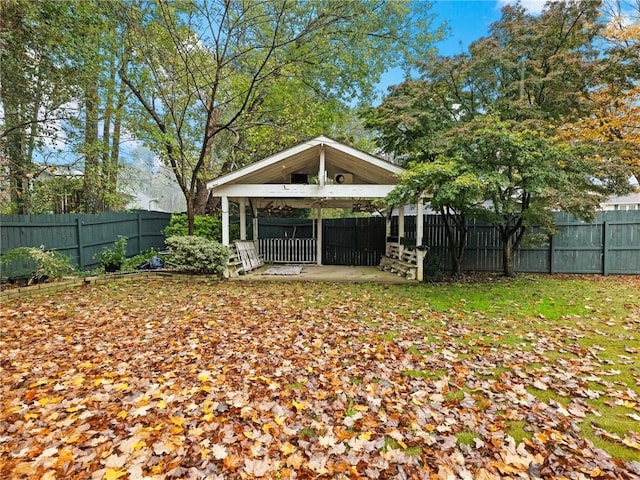 view of yard with a gazebo