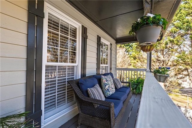 deck featuring covered porch