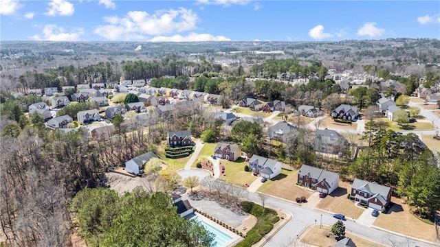 aerial view with a residential view
