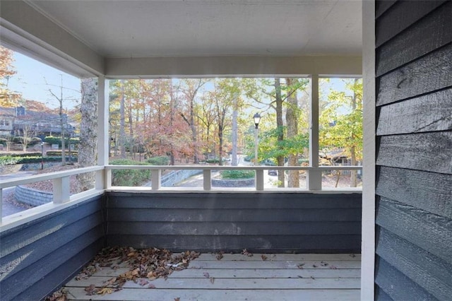 view of unfurnished sunroom