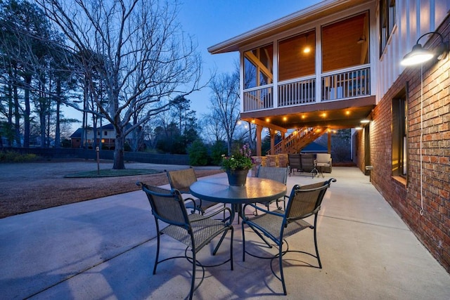 view of patio with outdoor dining area