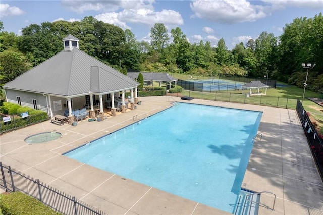 view of pool featuring a patio area