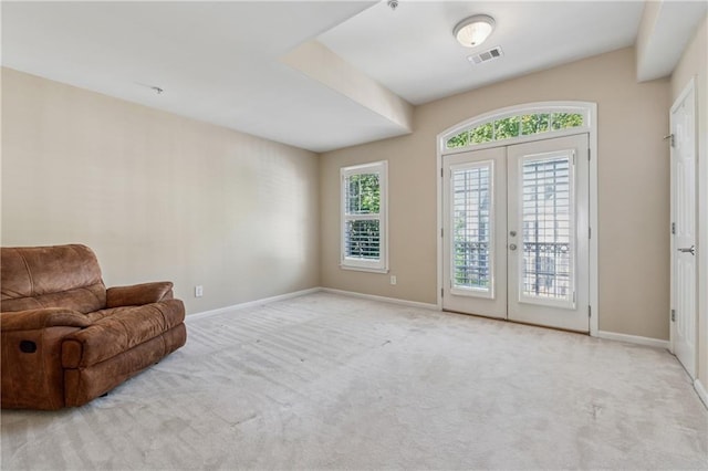11715 Dancliff Trce, Alpharetta, GA 30009 - sitting room featuring carpet, french doors, and baseboards
