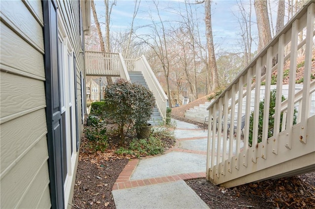 view of yard with stairs