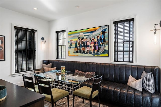 dining space with a wealth of natural light