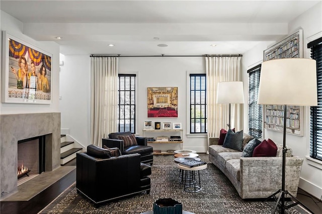 living room featuring hardwood / wood-style floors