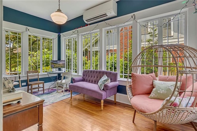 222 Winnona Dr, Decatur, GA 30030 - sunroom featuring a wall mounted air conditioner and plenty of natural light