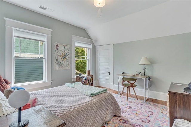 222 Winnona Dr, Decatur, GA 30030 - bedroom with lofted ceiling, wood finished floors, and a closet