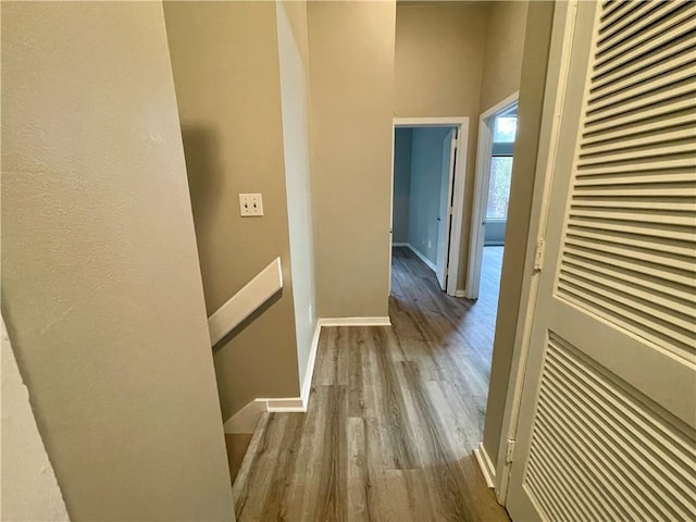 hall featuring light wood-type flooring