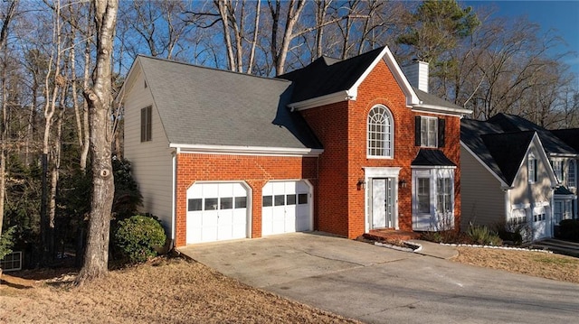 view of front of property featuring a garage