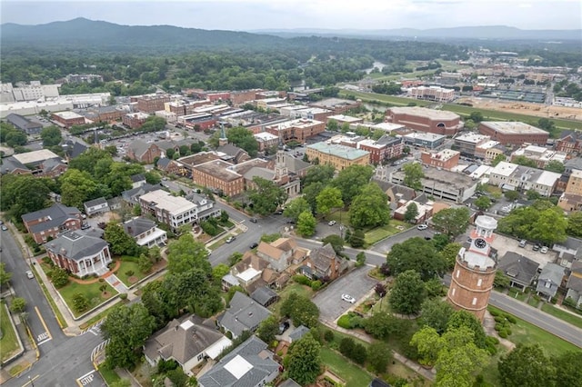 drone / aerial view with a mountain view