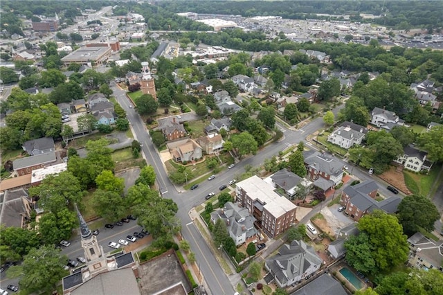 aerial view with a residential view