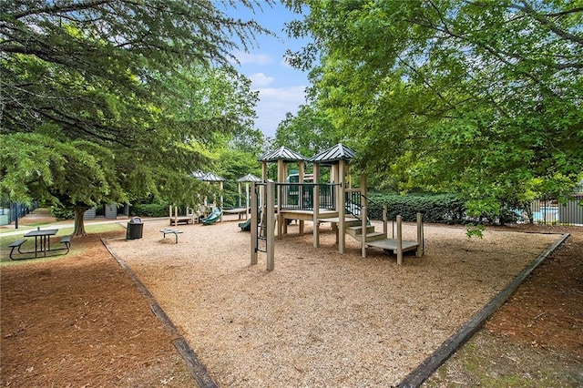 view of community jungle gym