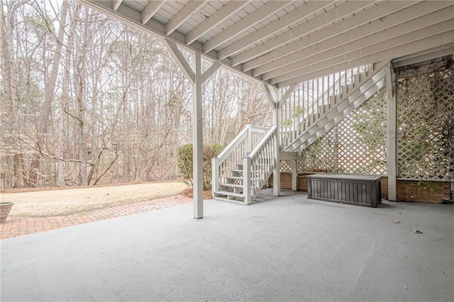 view of patio with stairs