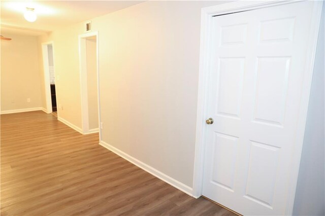 hall featuring light wood-type flooring