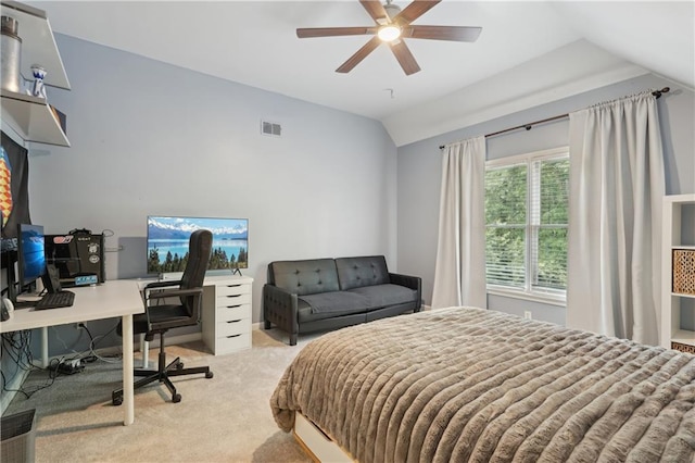 3235 Munsey Ct, Cumming, GA 30041 - carpeted bedroom with vaulted ceiling and an office area